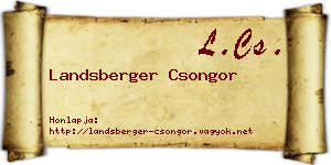 Landsberger Csongor névjegykártya